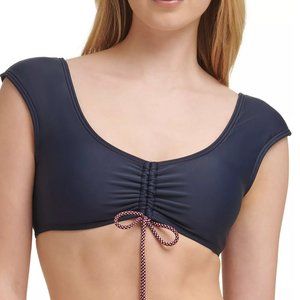 TOMMY HILFIGER Ruched Cap-Sleeve Bikini Top